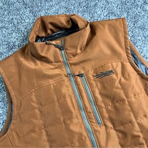 Sitka Grindstone Work Vest Men’s L Gore-Tex Windstopper Primaloft Brown Orange